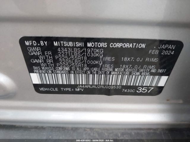 2024 MITSUBISHI OUTLANDER SPORT JA4ARUAU2RU009530 Photo 8