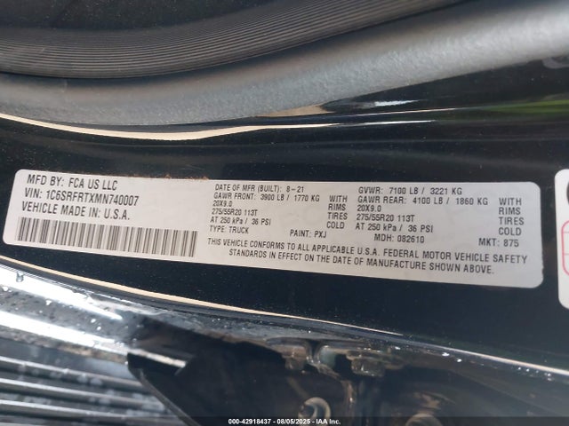 RAM 1500 2021 1C6SRFRTXMN740007 Image 9