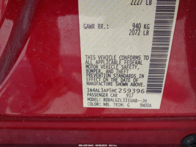 Nissan 2017 2017 1N4AL3AP5HC259396 Image 9