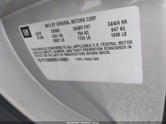 2006 CHEVROLET CORVETTE 1G1YY26E665114969 Photo 8