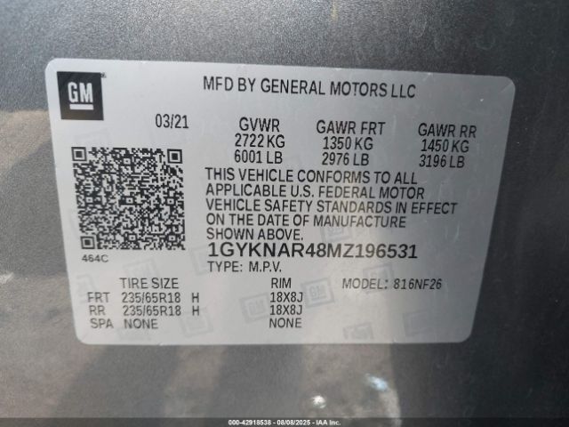 2021 CADILLAC XT5 1GYKNAR48MZ196531 Photo 8