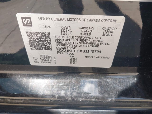 Chevrolet l84 2025 2GCUKEEDXS1140794 Image 9