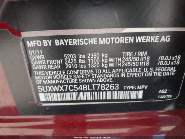 2011 BMW X3 5UXWX7C54BLT78263 Photo 8