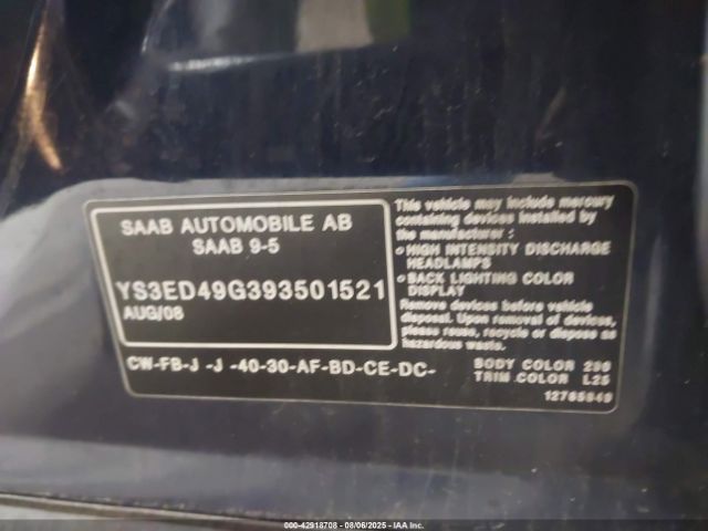 2009 SAAB 9-5 YS3ED49G393501521 Photo 8