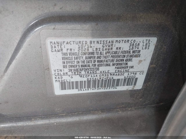 Nissan 2017 2017 3N1AB7AP3HY223706 Image 9