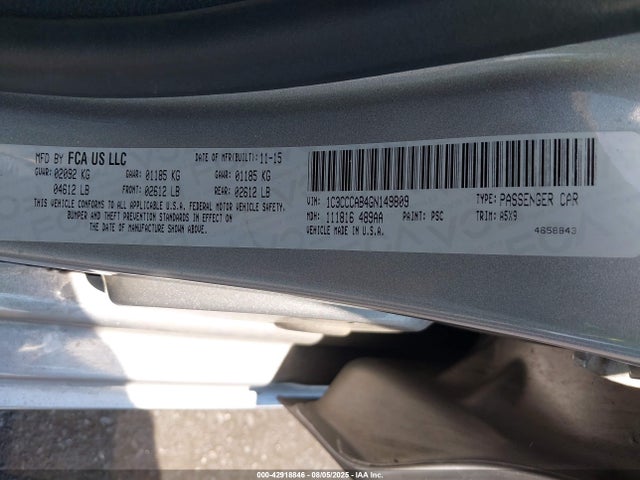 Chrysler 200 2016 1C3CCCAB4GN149809 Image 9
