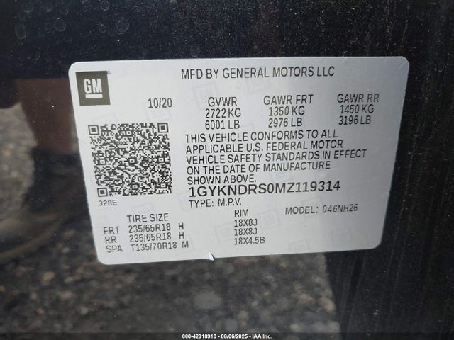 2021 CADILLAC XT5 1GYKNDRS0MZ119314 Photo 8