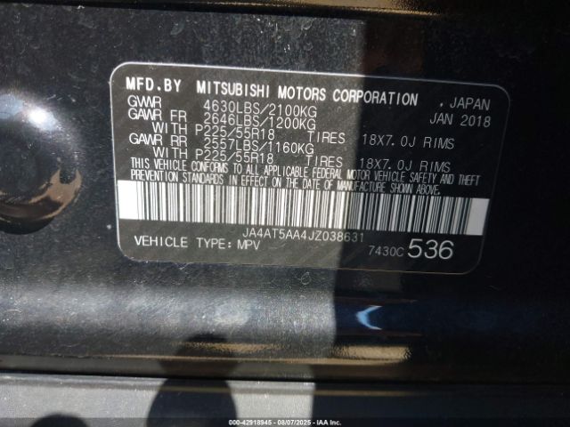 2018 MITSUBISHI ECLIPSE CROSS JA4AT5AA4JZ038631 Photo 8