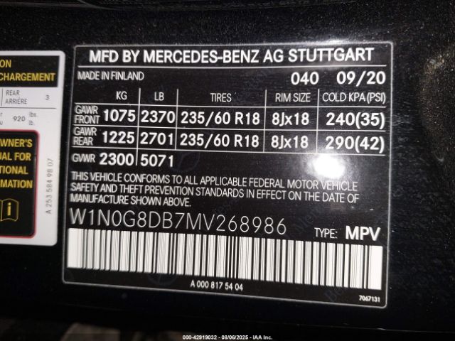 2021 MERCEDES-BENZ GLC W1N0G8DB7MV268986 Photo 8