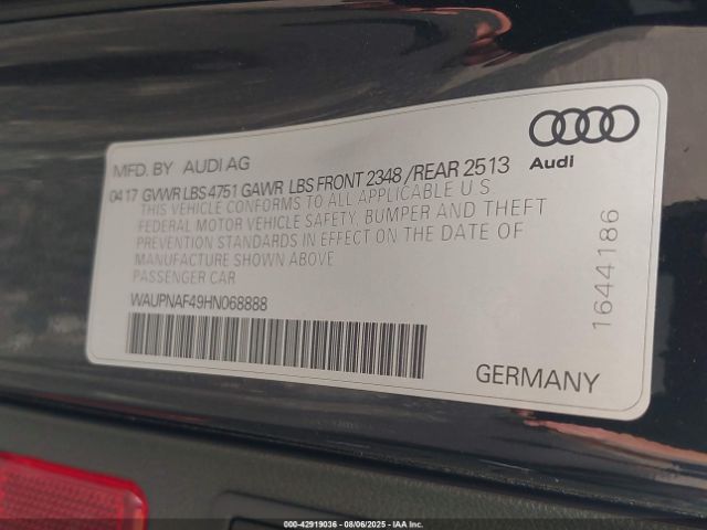 2017 AUDI A4 WAUPNAF49HN068888 Photo 8
