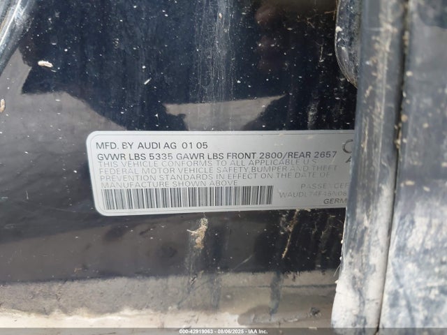2005 AUDI A6 WAUDL74F45N088736 Photo 8