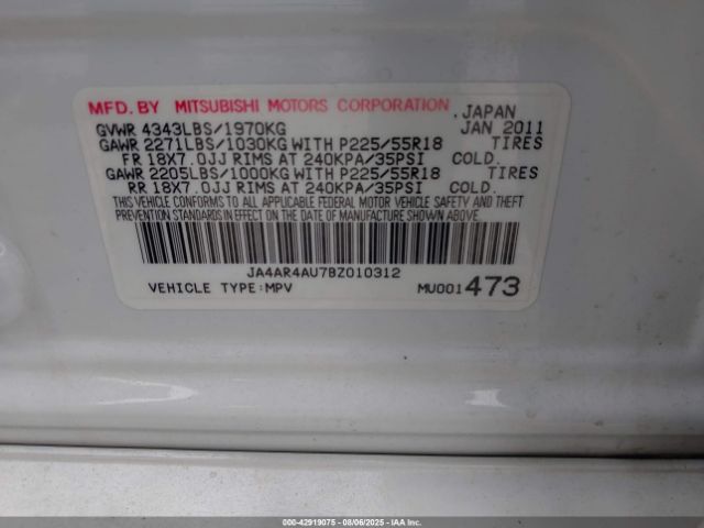 2011 MITSUBISHI OUTLANDER SPORT JA4AR4AU7BZ010312 Photo 8