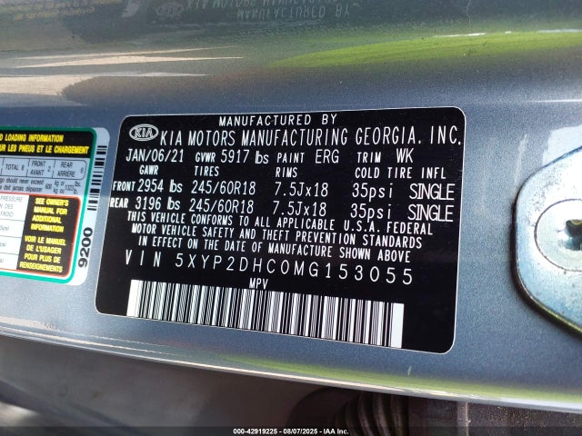 KIA kmc gdi lambda-ii 2021 5XYP2DHC0MG153055 Image 9