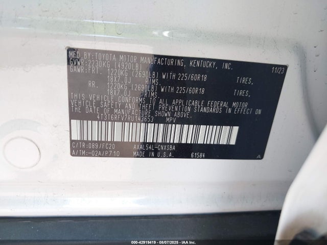 Toyota a25a-fxs 2024 4T3T6RFV7RU143653 Image 9
