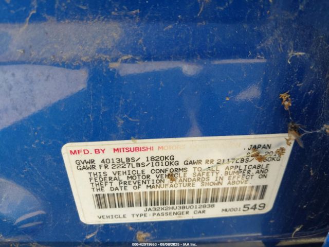 2011 MITSUBISHI LANCER SPORTBACK JA32X2HU3BU012838 Photo 8