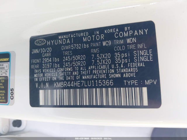 Hyundai gdi lambda ii 2020 KM8R44HE7LU115366 Image 9