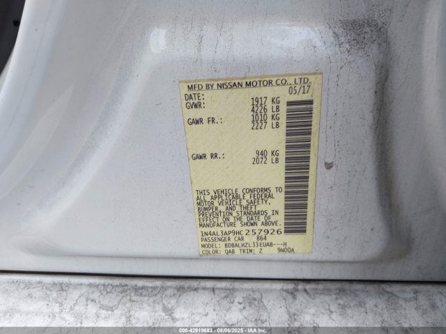 1N4AL3AP9HC257926 Nissan 2017