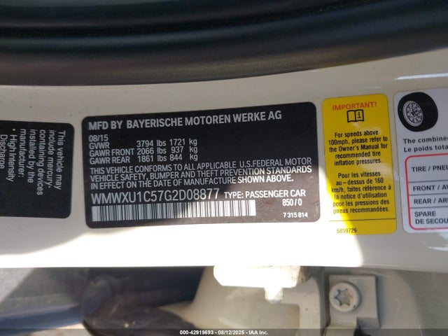 2016 MINI HARDTOP WMWXU1C57G2D08877 Photo 8