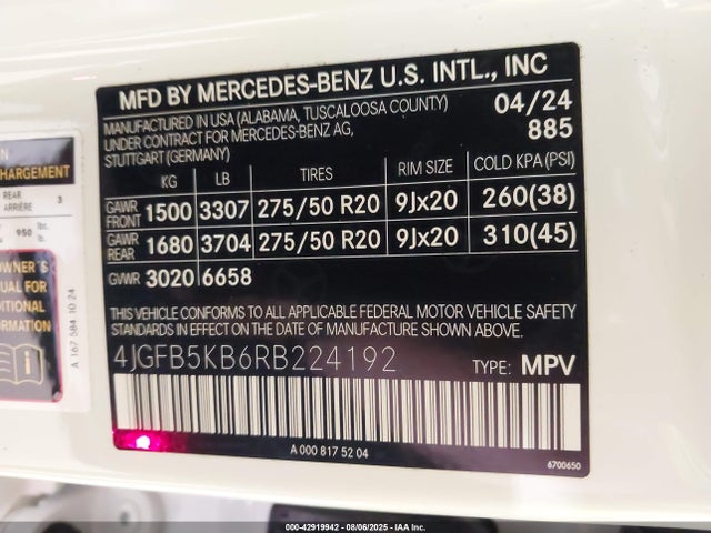 Mercedes-Benz m256 2024 4JGFB5KB6RB224192 Image 9