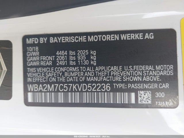 2019 BMW 230I WBA2M7C57KVD52236 Photo 8