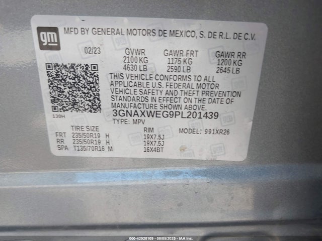 Chevrolet lsd 2023 3GNAXWEG9PL201439 Image 9