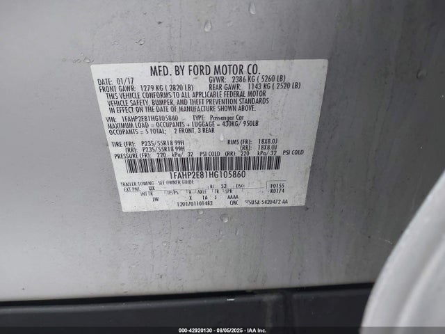 Ford 3.5l ti-vct 2017 1FAHP2E81HG105860 Image 9