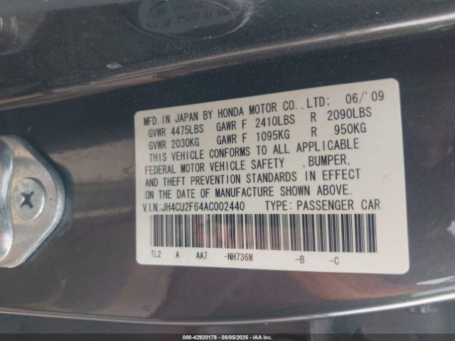 2010 ACURA TSX JH4CU2F64AC002440 Photo 8
