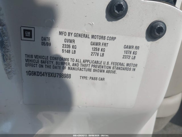 1999 CADILLAC DEVILLE 1G6KD54Y8XU798988 Photo 8