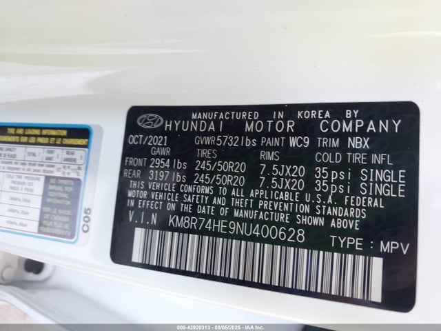 Hyundai gdi lambda ii 2022 KM8R74HE9NU400628 Image 9