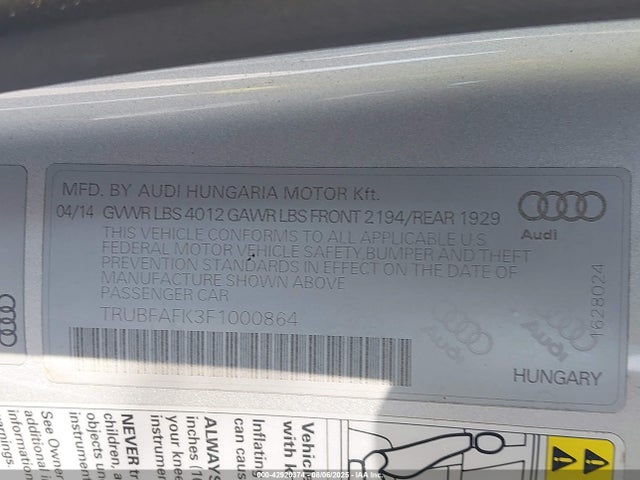 2015 AUDI TT TRUBFAFK3F1000864 Photo 8