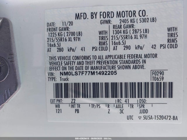 Ford pfi 2021 NM0LS7F77M1492205 Image 9