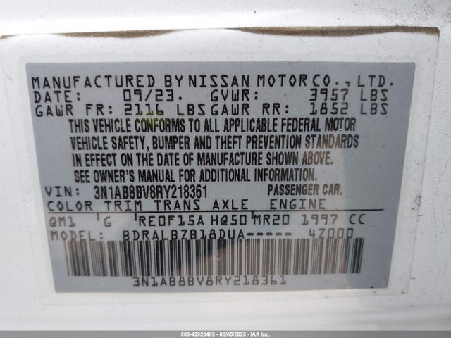 Nissan Sentra 2024 3N1AB8BV8RY218361 Image 9