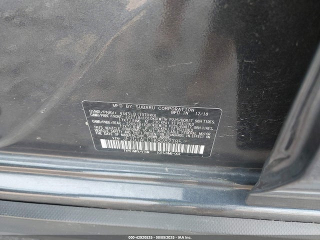 JF2GTACC1K8282785 Subaru naturally aspirated
