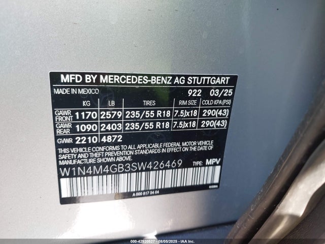W1N4M4GB3SW426469 Mercedes-Benz m260