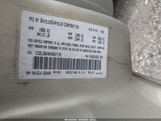 1999 CHRYSLER CIRRUS 1C3EJ56H0XN667178 Photo 8