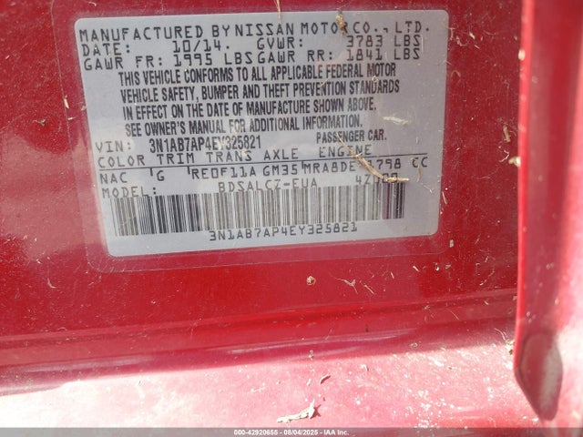 Nissan 2014 2014 3N1AB7AP4EY325821 Image 9