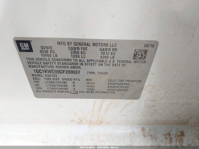 1GC1KWE89GF280637 Chevrolet lml - pti, duramax
