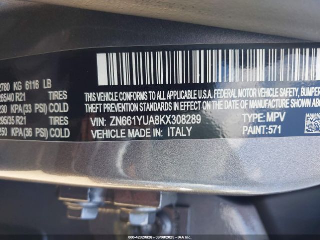 2019 MASERATI LEVANTE ZN661YUA8KX308289 Photo 8