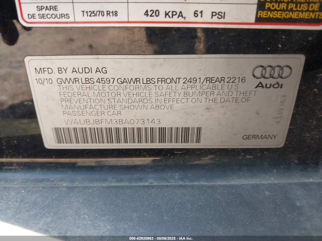 2011 AUDI A3 WAUBJBFM3BA073143 Photo 8