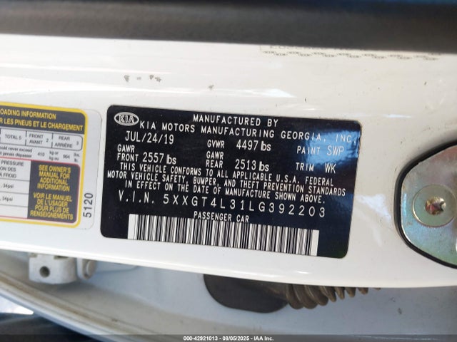 5XXGT4L31LG392203 KIA gdi