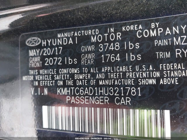 Hyundai gdi gamma 2017 KMHTC6AD1HU321781 Image 9
