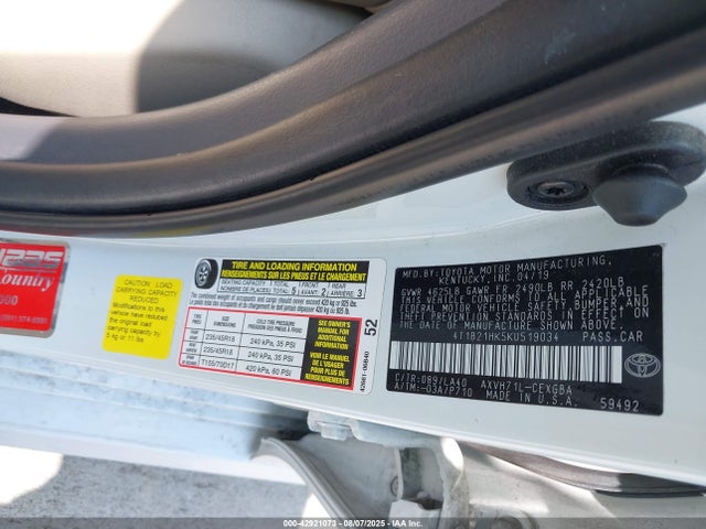 4T1B21HK5KU519034 Toyota a25a-fxs port+direct