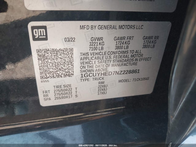 1GCUYHED7NZ228861 Chevrolet l84