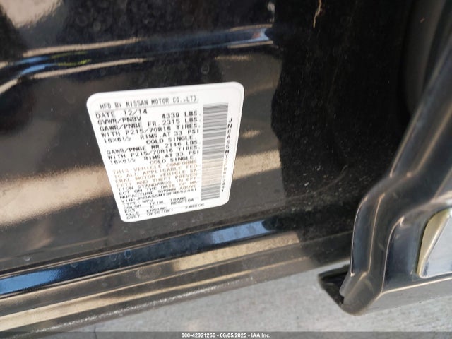 JN8AS5MT3FW652461 Nissan Rogue Select S