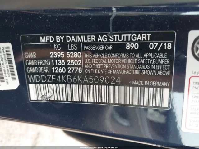 2019 MERCEDES-BENZ E 300 WDDZF4KB6KA509024 Photo 8