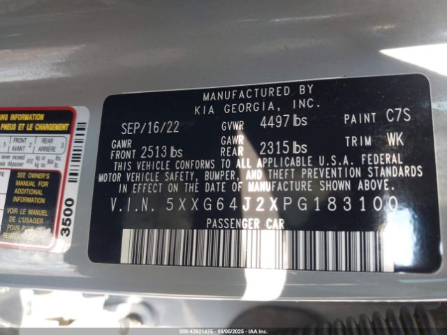 2023 KIA K5 5XXG64J2XPG183100 Photo 8