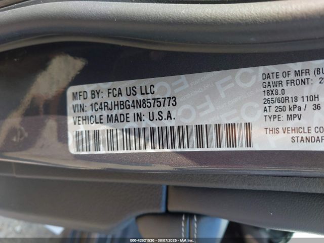 2022 JEEP GRAND CHEROKEE 1C4RJHBG4N8575773 Photo 8