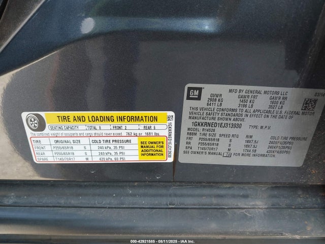 1GKKRNED1EJ313930 GMC llt