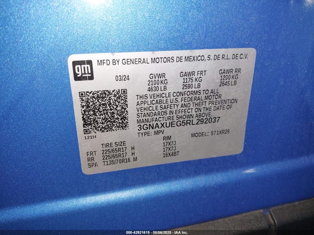3GNAXUEG5RL292037 Chevrolet lsd