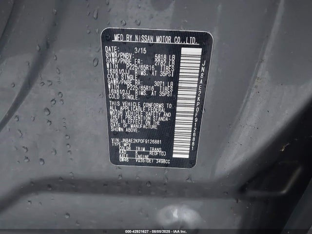 JN8AE2KP0F9126881 Nissan 2015